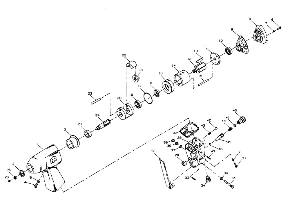 Diagram Diagram and Parts List for IR207  Ingersoll Rand Wrench